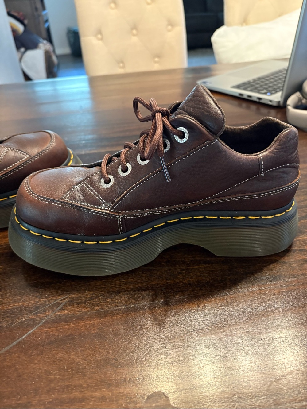 Dr. Martens Women’s Buzz 5-Eye Grizzly Leather Shoes Sz 8 - Picture 8 of 11